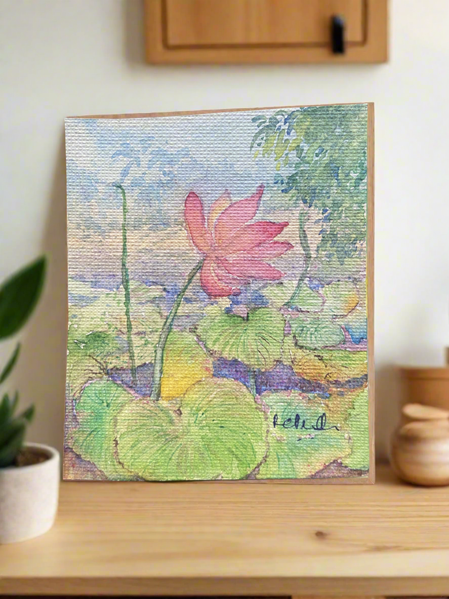 Lotus watercolour tiny Painting