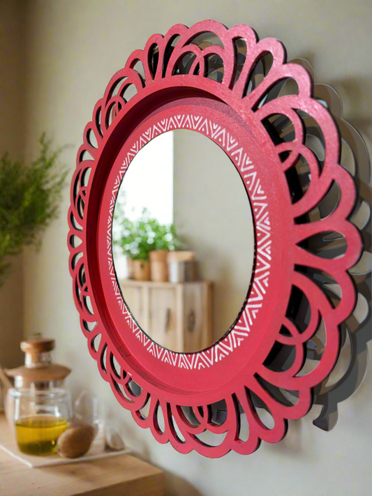 Wall Mirror Pink/Yellow