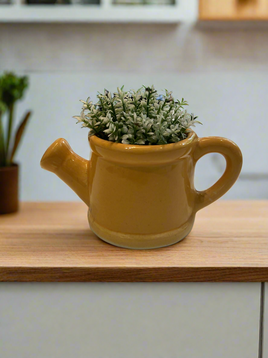 Ceramic Yellow Zaari Planter