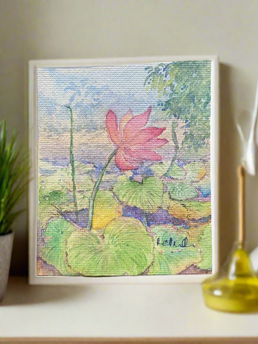 Lotus watercolour tiny Painting