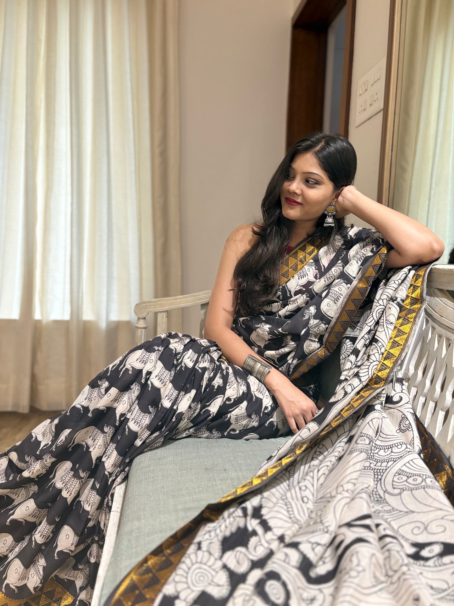 Kalamkari Pure Silk Pichwai Saree