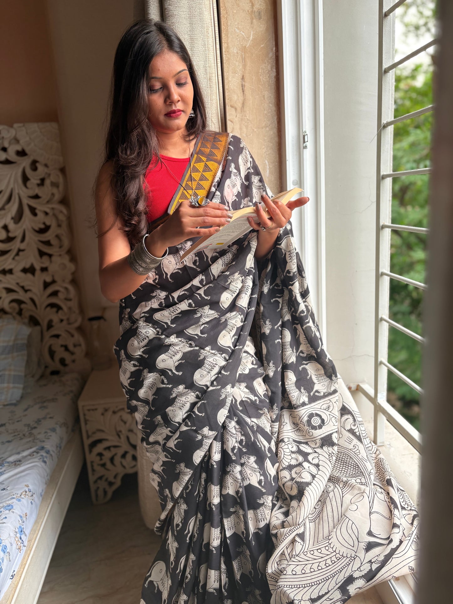 Kalamkari Pure Silk Pichwai Saree
