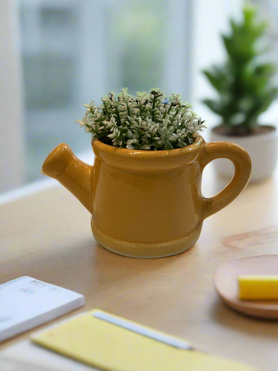 Ceramic Yellow Zaari Planter