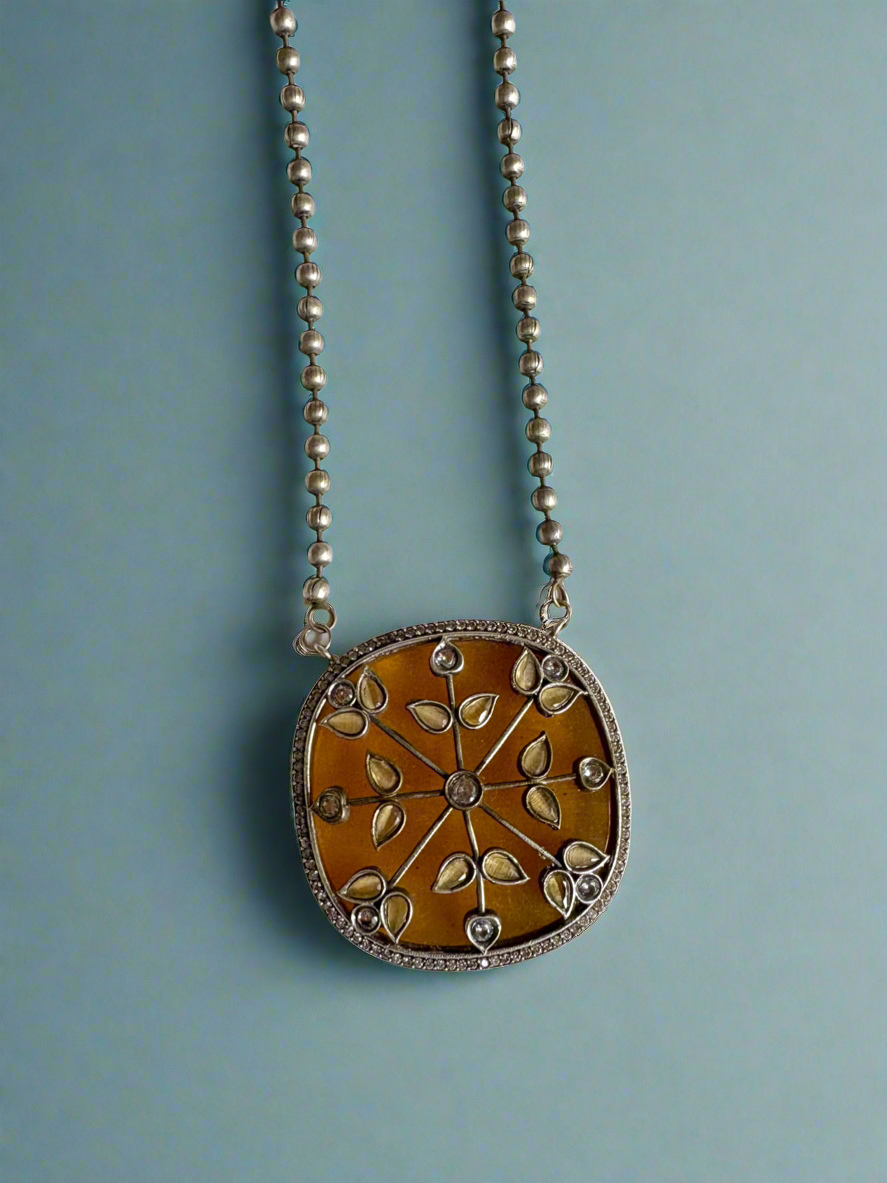 Angela Kundan with Gold plated Silver Replica Necklace