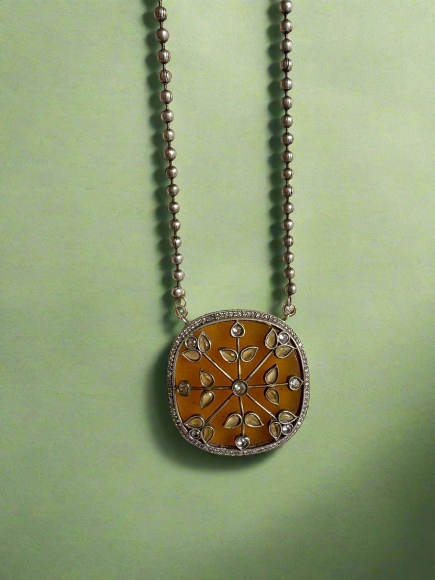 Angela Kundan with Gold plated Silver Replica Necklace