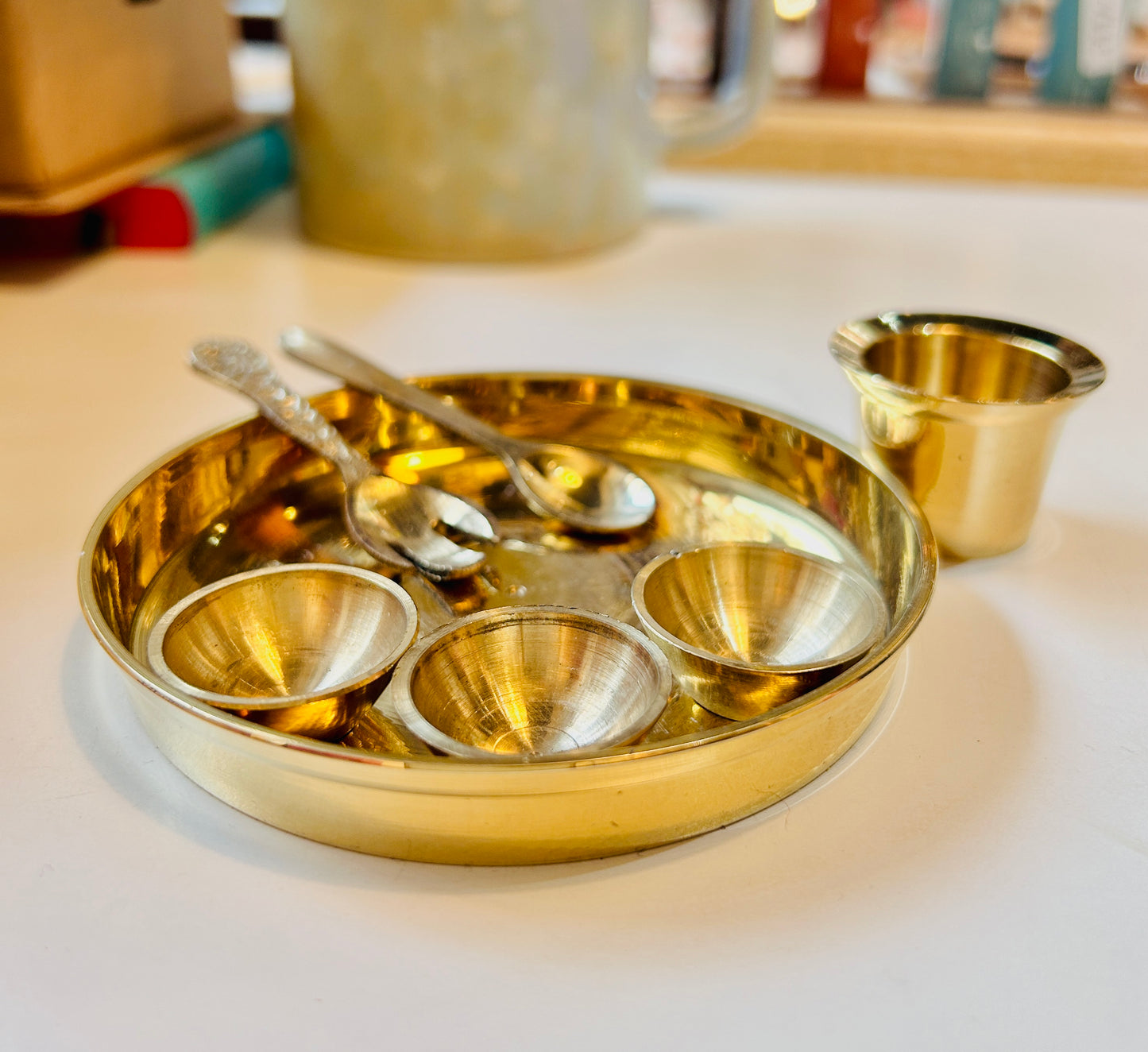 Brass Plate (Thali) Miniature set of 7 items