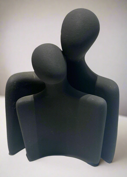Ceramic Romantic couple figurine sculpture (Black)