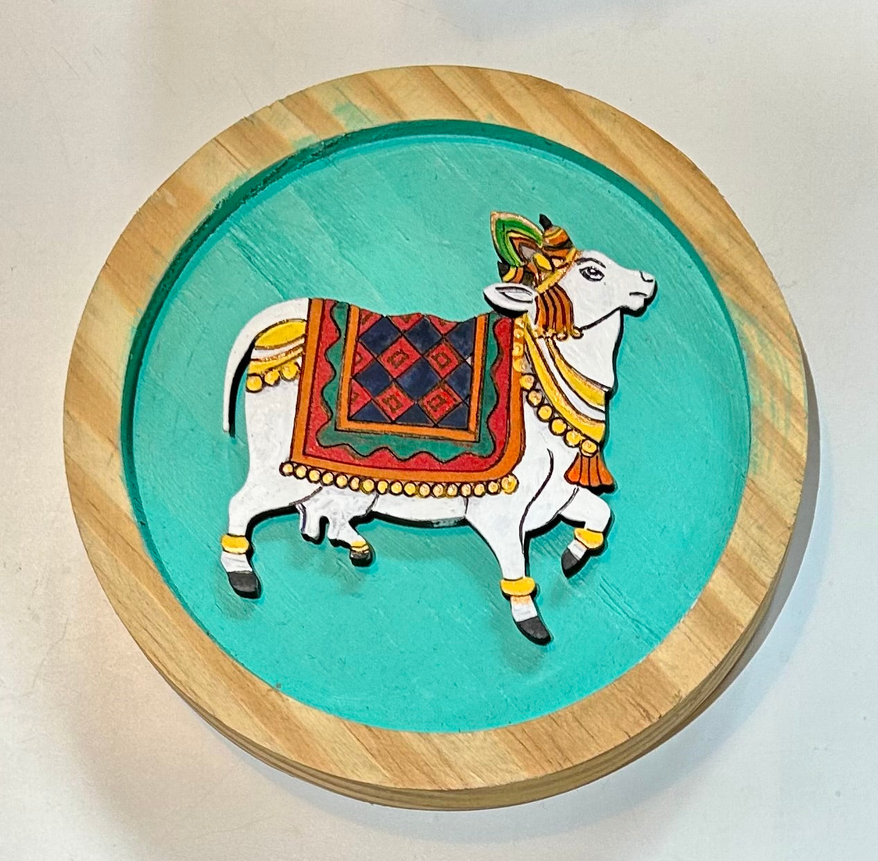 Handpainted Pichwai Wooden Wallpiece