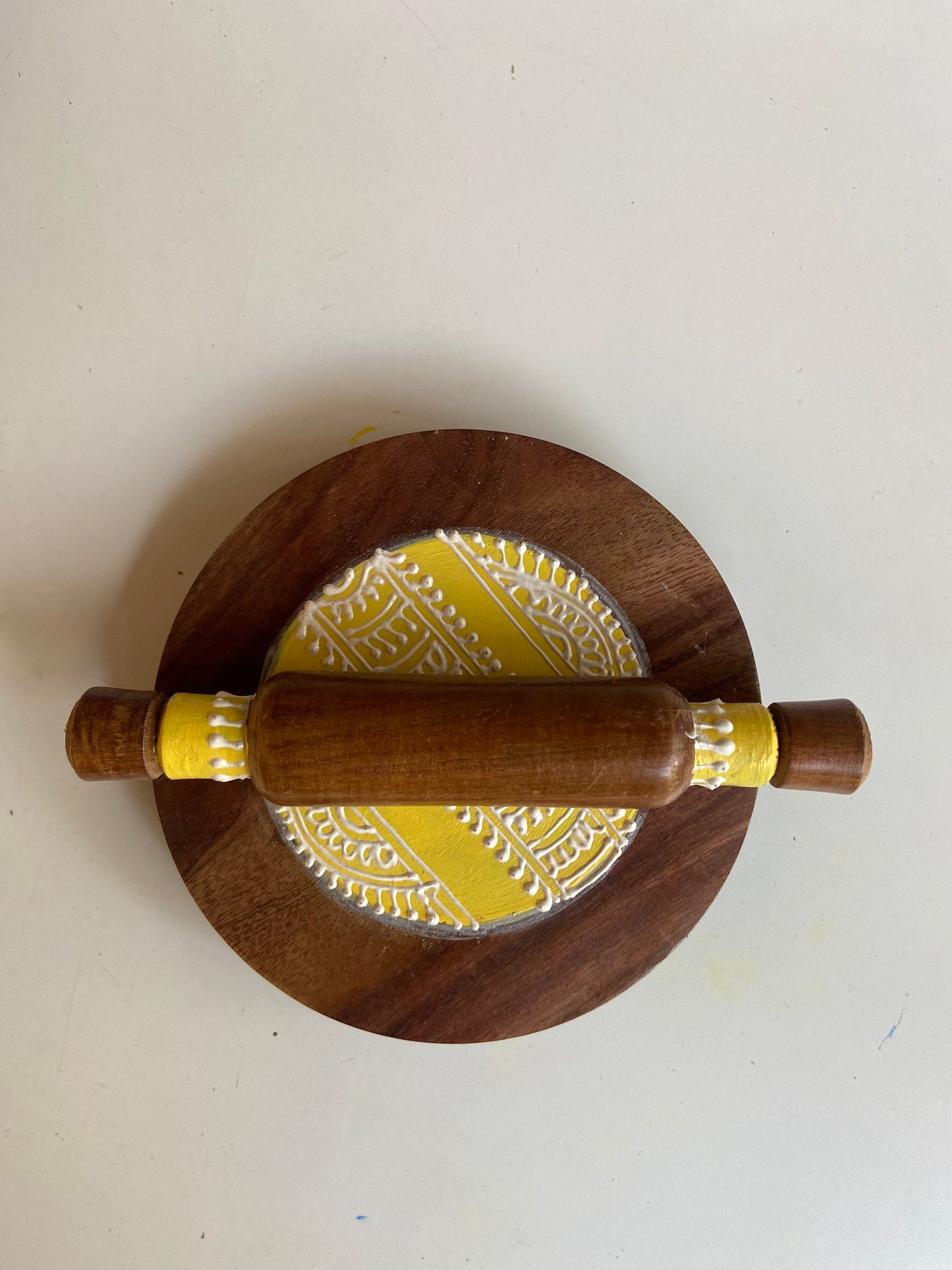 Wood Hand Painted Polpat and Rolling Pin