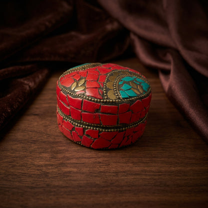 Handcrafted Indian Mosaic Trinket Red
