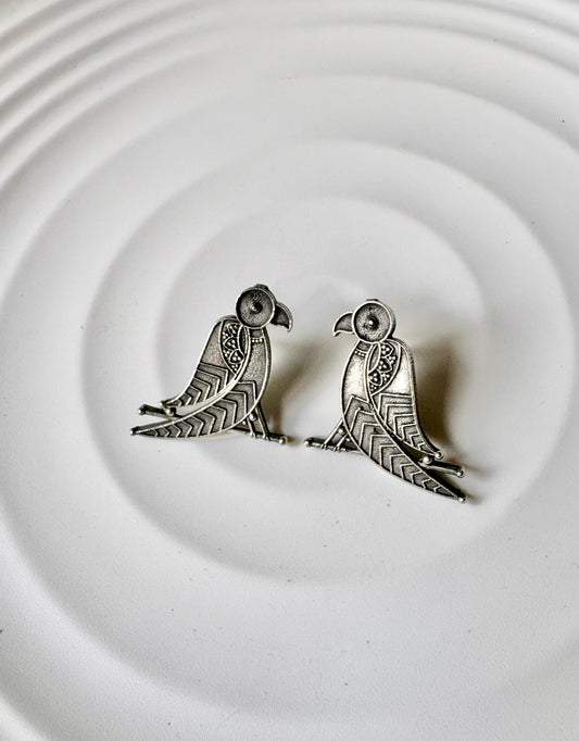 Oxidised Parrot Studs