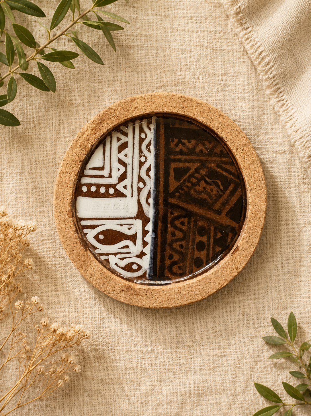 Handpainted Tea coster set of 2