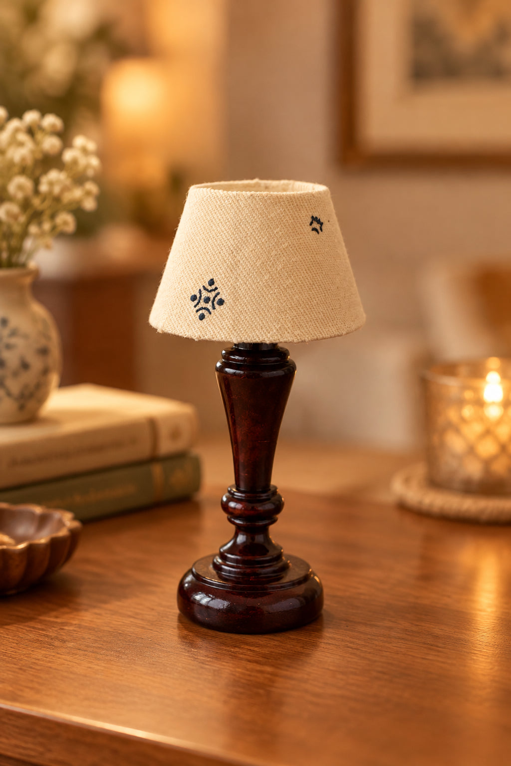Handcrafted Mini Wooden Paper Lamp
