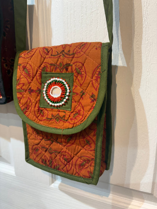 Handloom Mobile sling bags