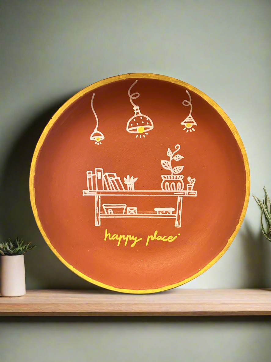 Terracotta Hand Painted Wall Plate (Table)