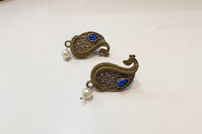 Royal Peacock Drop Earrings