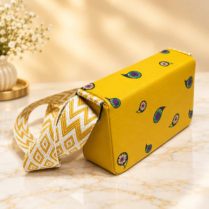 Yellow Sling bag with broad belt