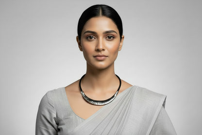 Luna Curve Crystal Cord Necklace