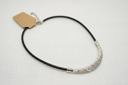 Luna Curve Crystal Cord Necklace