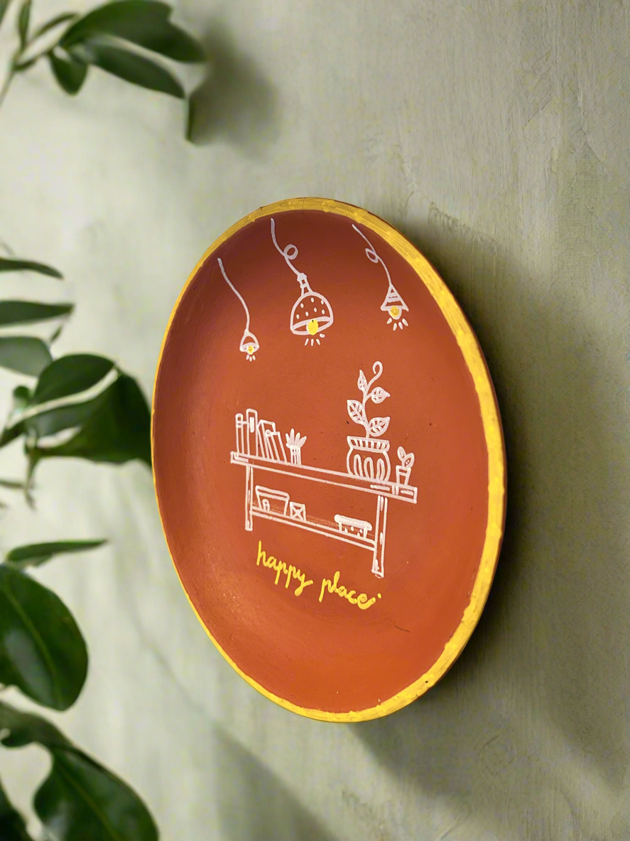 Terracotta Hand Painted Wall Plate (Table)