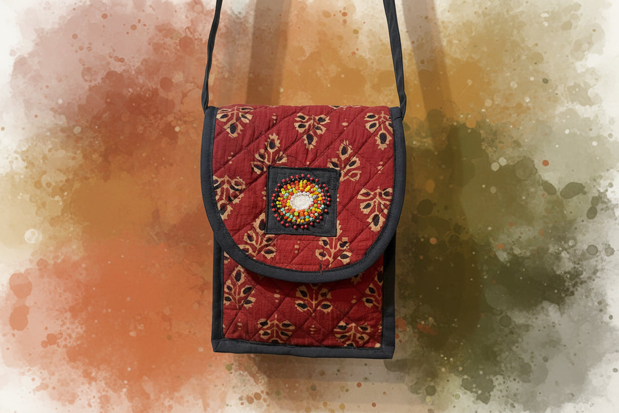 Handloom Mobile sling bags