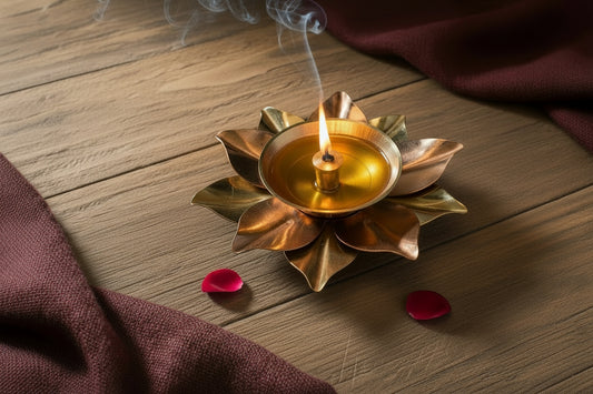 Brass Copper Lotus Diya