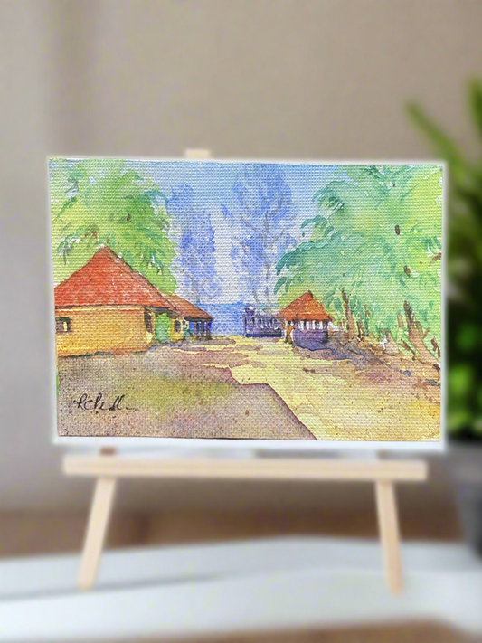 Village Watercolour Landscape