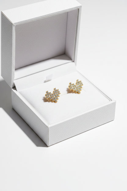 Pixel Stone Heart studs