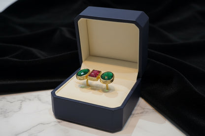 Triple Gemstone Statement Ring