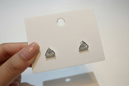 Triangle Studs With Cubic Zirconia Stone