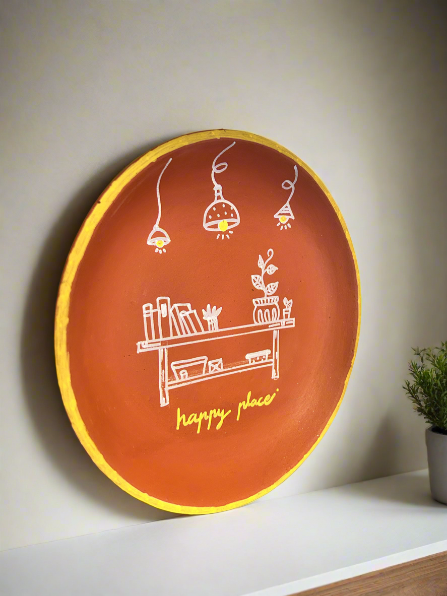 Terracotta Hand Painted Wall Plate (Table)