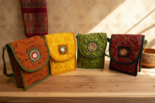 Handloom Mobile sling bags