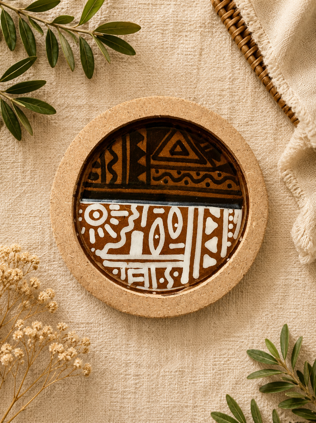 Handpainted Tea coster set of 2
