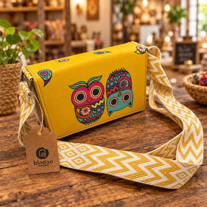 Yellow Sling bag with broad belt