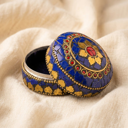 Handcrafted Indian Mosaic Trinket Ink Blue