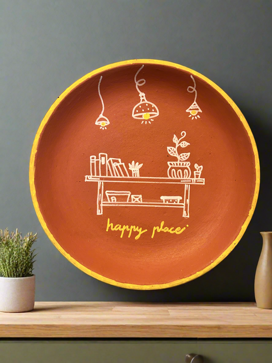 Terracotta Hand Painted Wall Plate (Table)