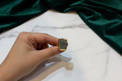 Raw Green Gry tourmaline Ring