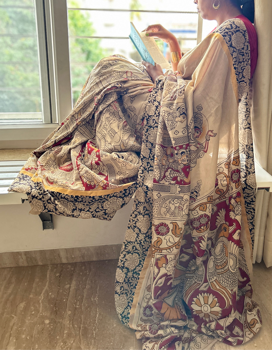 Kalmkari Pure Silk Saree