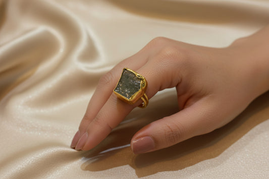 Raw Green Gry tourmaline Ring