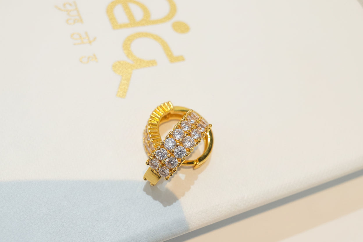 Diamond Huggie Hoop Earrings