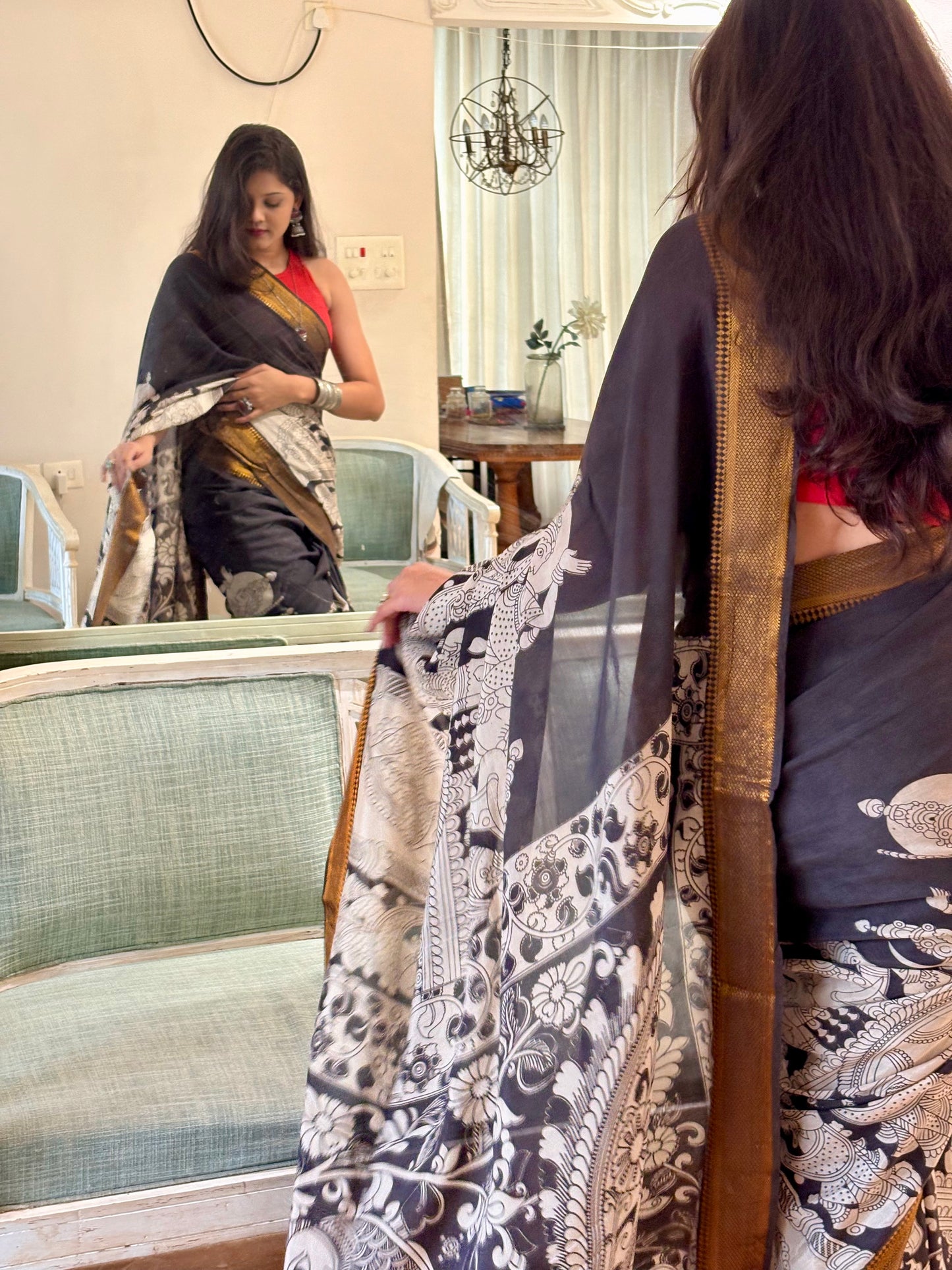 Kalmkari Pure Silk Saree