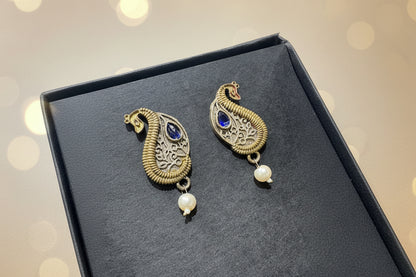 Royal Peacock Drop Earrings