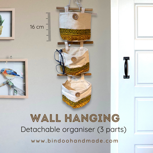 Cotton Wall Hanging Organizer - Detachable in 3 parts