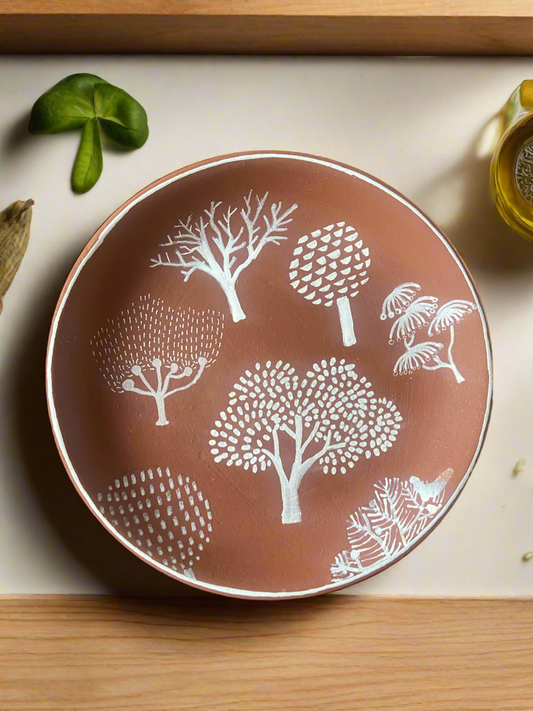 Terracotta Hand Painted Wall Plate