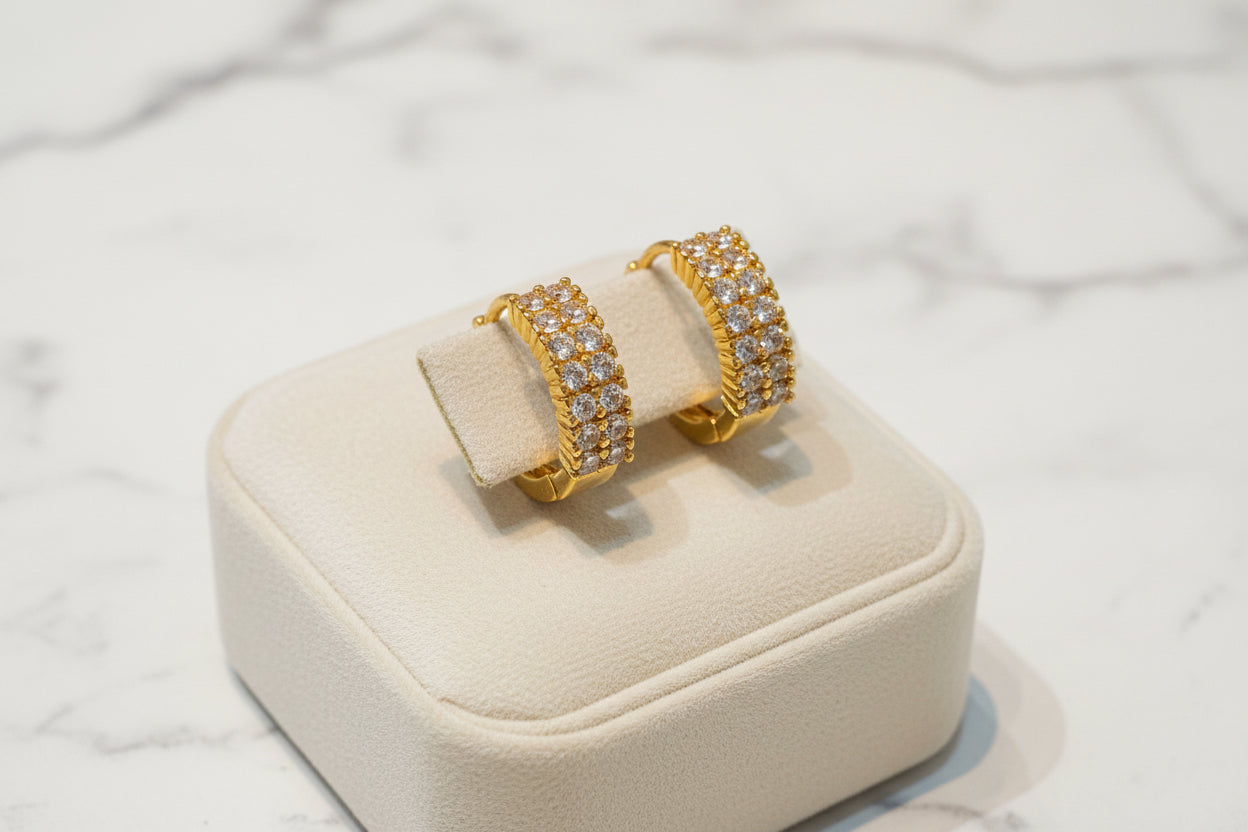 Diamond Huggie Hoop Earrings