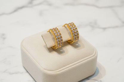 Diamond Huggie Hoop Earrings