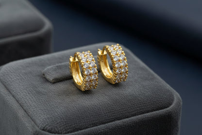 Diamond Huggie Hoop Earrings