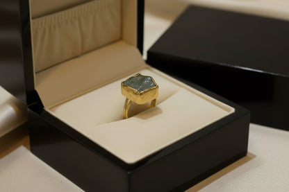 Raw Green Gry tourmaline Ring