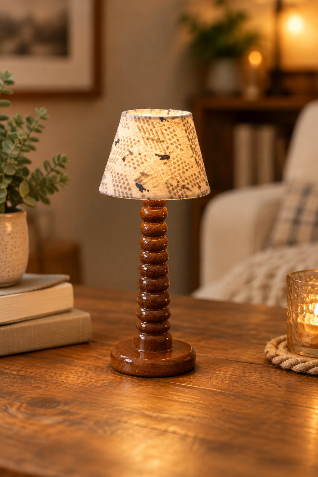 Handcrafted Mini Wooden Paper Lamp