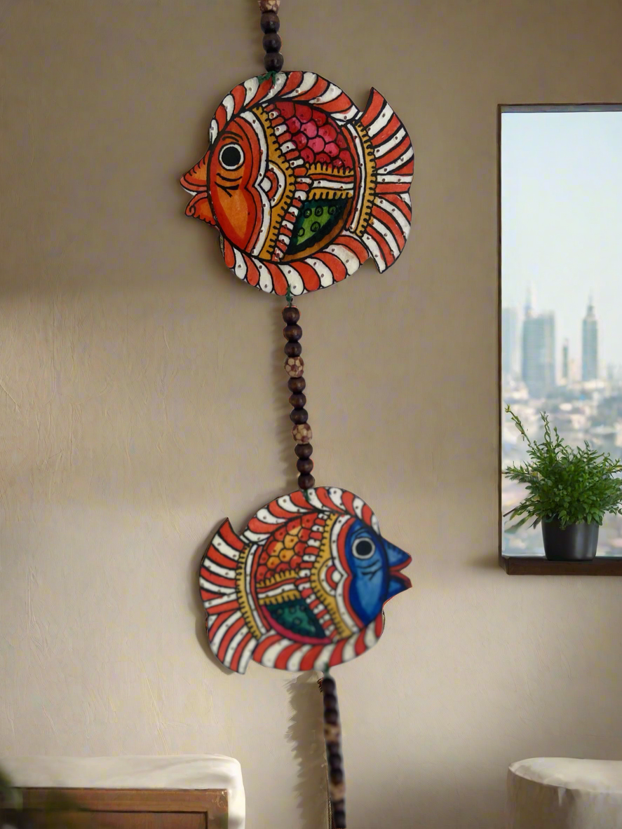 Leather Hand Painted Wall Hanging